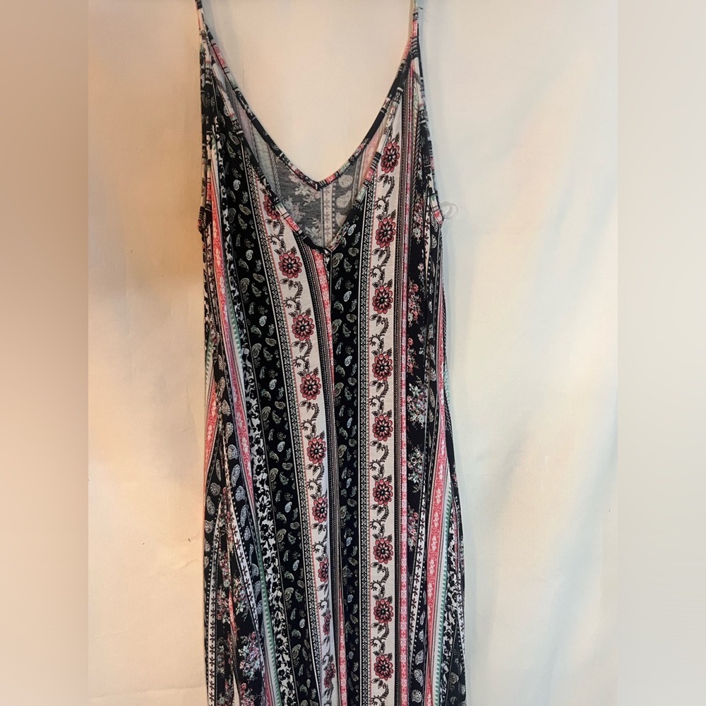 Nimi k floral paisley striped maxi dress medium